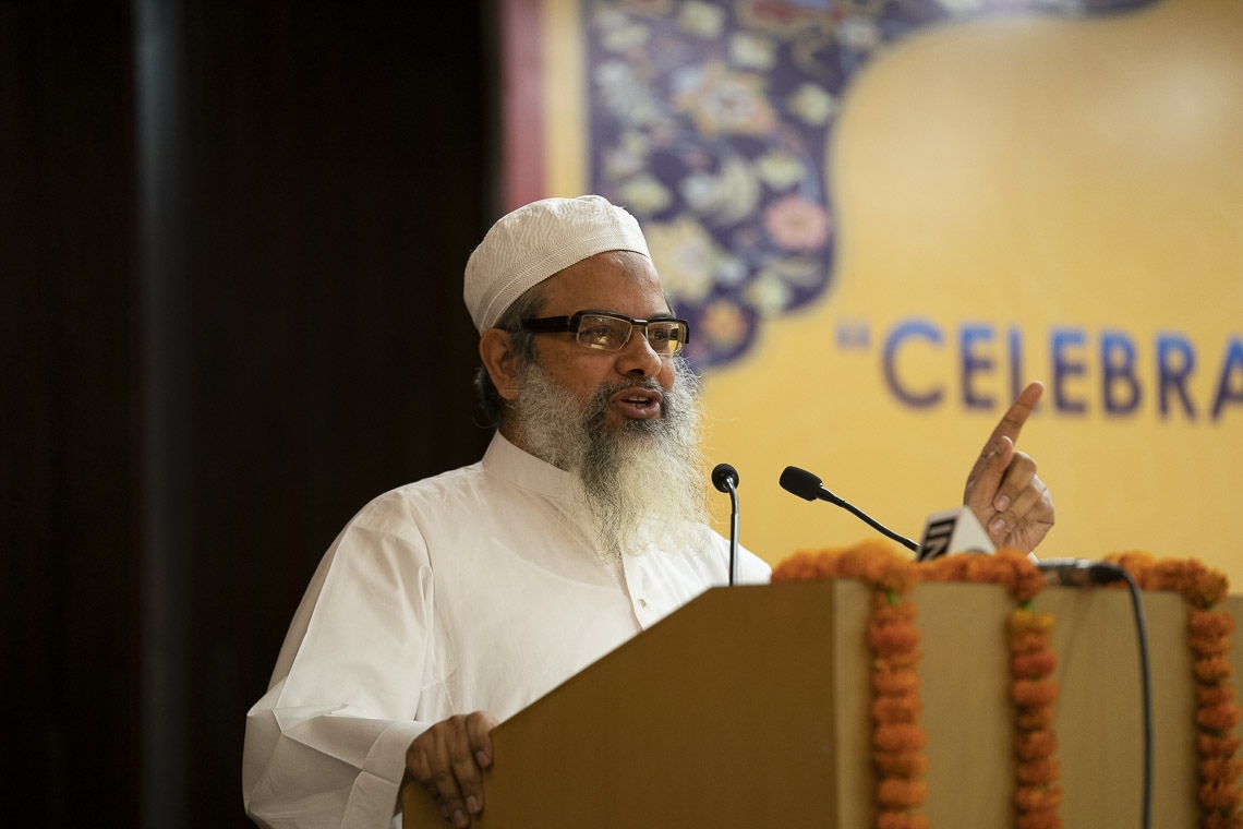 Maulana Mahmud Madani en la conferencia «Celebrando la diversidad en el mundo musulmán» en el Centro Internacional de la India en Nueva Delhi, India, el 15 de junio de 2019. Foto de Tenzin Choejor